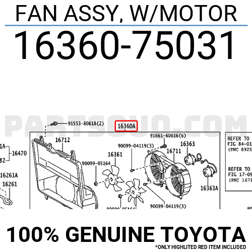 FAN ASSY, W/MOTOR 1636075031 | Toyota Parts | PartSouq