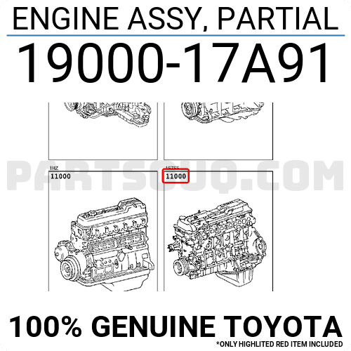 ENGINE ASSY, PARTIAL 1900017A91 | Toyota Parts | PartSouq