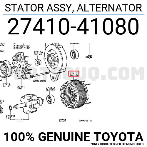 STATOR ASSY, ALTERNATOR 2741041080 Toyota Parts PartSouq