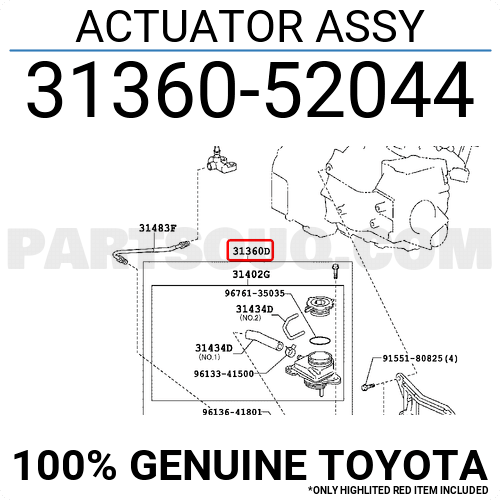 ACTUATOR ASSY 3136052043, Toyota Parts