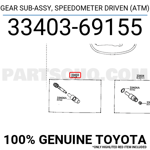 Toyota 33403-69155 Speedometer 