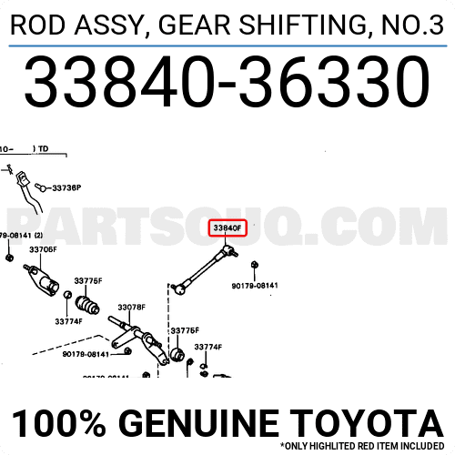 ROD ASSY, GEAR SHIFTING, NO.3 3384036330 | Toyota Parts | PartSouq
