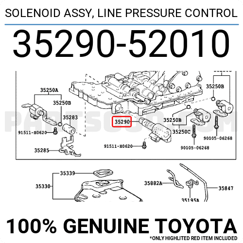 SOLENOID ASSY, LINE PRESSURE CONTROL 3529052010 | Toyota SOLENOID ASSY, LINE PRESSURE CONTROL 3529052010 | Toyota