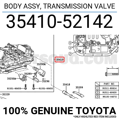BODY ASSY, TRANSMISSION VALVE 3541052142 | Toyota Parts | PartSouq