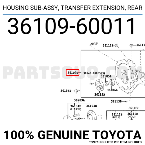 Genuine Toyota Parts Tr Housing Sub-Assy 36109-20011 