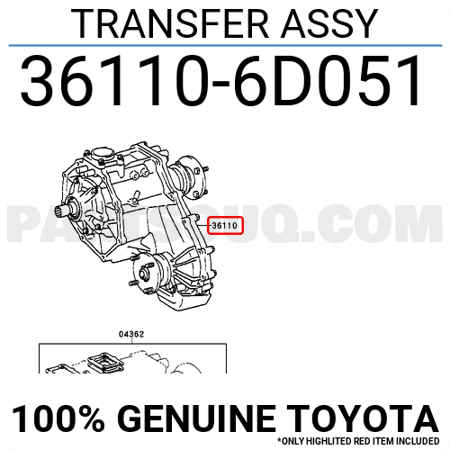 TRANSFER ASSY 361106D051 | Toyota Parts | PartSouq