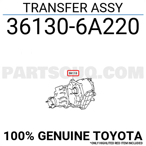Transfer Assembly Without Motor Shift Lever