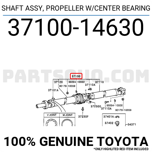 SHAFT ASSY, PROPELLER W/CENTER BEARING 3710014630 | Toyota Parts | PartSouq