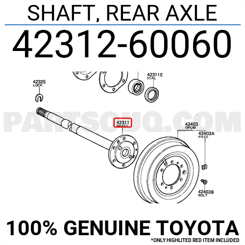 OIL FOR REAR AXLE SHAFT RH/LH 90310-36003 9031036003 Genuine Toyota SEAL