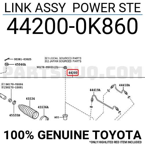 LINK ASSY POWER STE 442000K860 | Toyota Parts | PartSouq