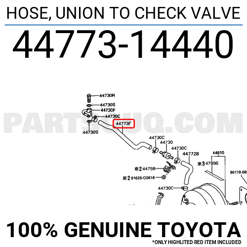 Hose Union To Check Valve Toyota Parts Partsouq