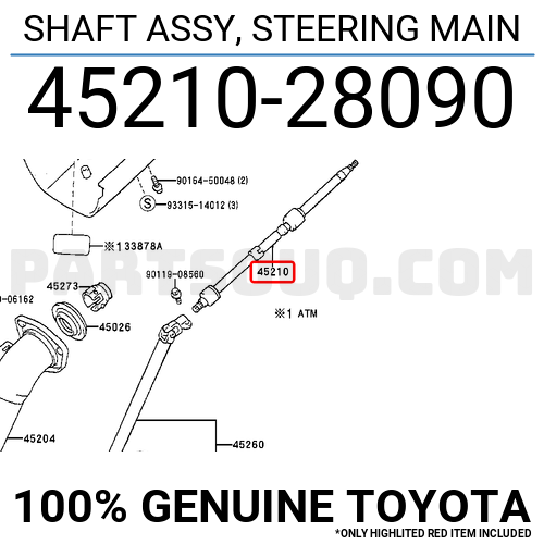 Shaft Assy Steering Main Toyota Parts Partsouq