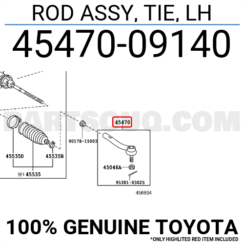 ROD ASSY, TIE, LH 4547009140 | Toyota Parts | PartSouq
