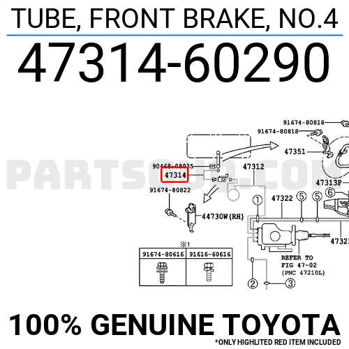 TUBE FR BRAKE NO.4 4731460291 | Toyota Parts | PartSouq