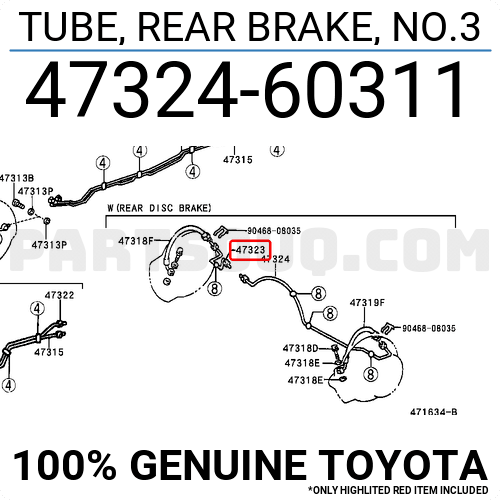 TUBE, REAR BRAKE, NO.3 4732460311 | Toyota Parts | PartSouq