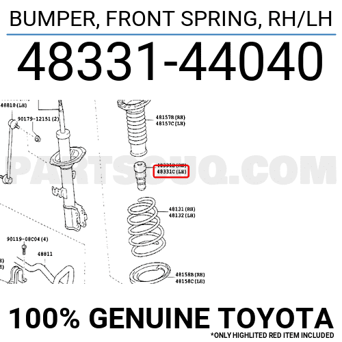 BUMPER, FRONT SPRING, RH/LH 4833144040 | Toyota Parts | PartSouq