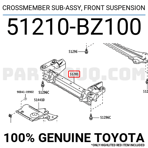 CROSSMEMBER SUB-ASSY, FRONT SUSPENSION 51210BZ100 | Toyota