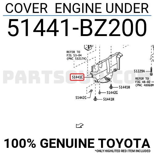 51441BZ200 Toyota COVER ENGINE UNDER