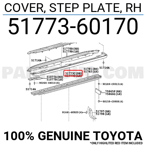 COVER, STEP PLATE, RH 5177360170 | Toyota Parts | PartSouq