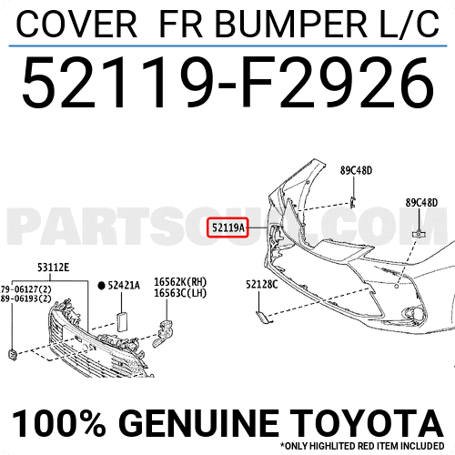 COVER FR BUMPER L/C 52119F2926 | Toyota Parts | PartSouq
