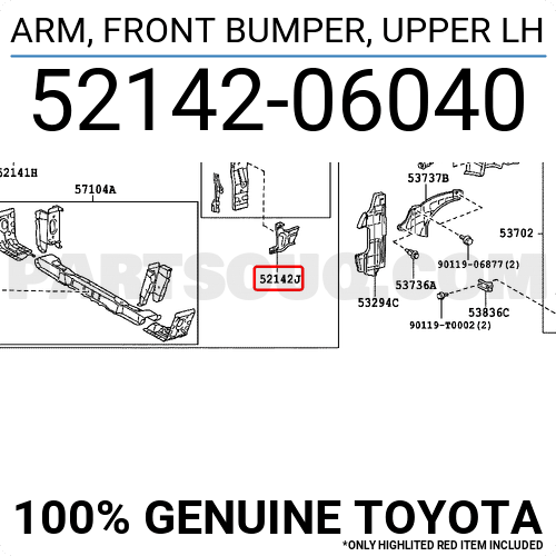 ARM, FRONT BUMPER, UPPER LH 5214206040 | Toyota Parts | PartSouq