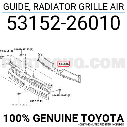 Guide Radiator Grille Air Toyota Parts Partsouq