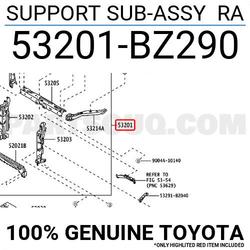 SUPPORT SUB-ASSY RA 53201BZ290 | Toyota Parts | PartSouq