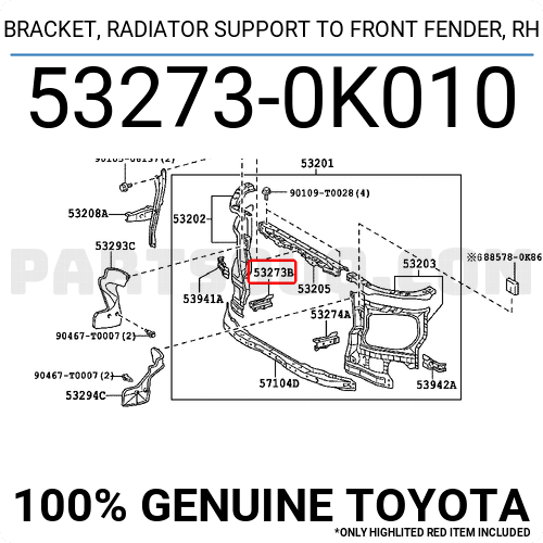 TOYOTA OEM 13-15 Avalon Radiator Support-Center Latch Support 5320807010