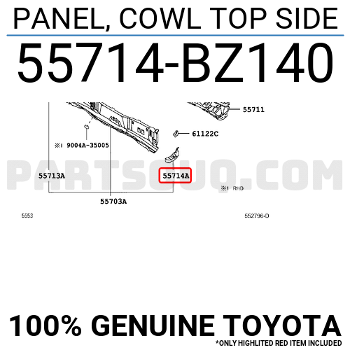 PANEL, COWL TOP SIDE 55714BZ140 | Toyota Parts | PartSouq