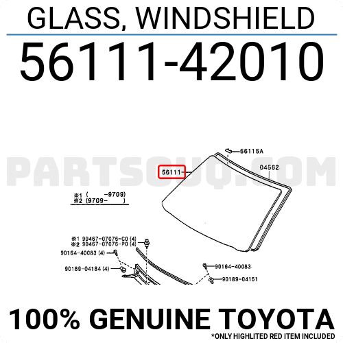 GLASS, WINDSHIELD 5611142020 | Toyota Parts | PartSouq