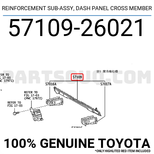 REINFORCEMENT SUB-ASSY, DASH PANEL CROSS MEMBER 5710926021