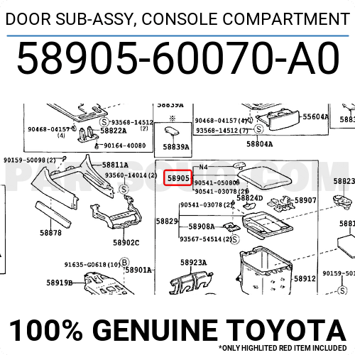 DOOR SUB-ASSY 5890560071A0 | Toyota Parts | PartSouq