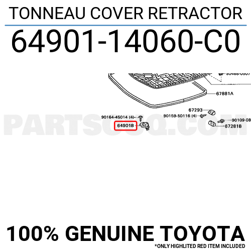 TONNEAU COVER RETRACTOR 6490114060C0 | Toyota Parts | PartSouq