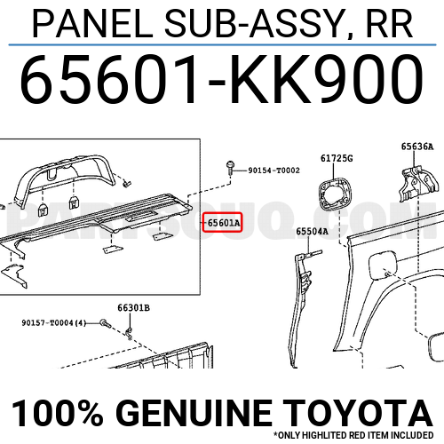 65601KK900 Toyota PANEL SUB-ASSY, RR