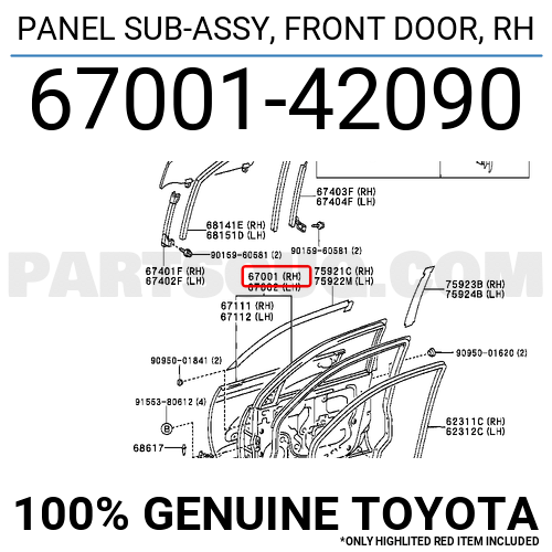 PANEL SUB-ASSY FR 6700226330 | Toyota Parts | PartSouq