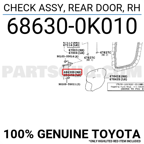 CHECK ASSY, REAR DOOR, RH 686300K010 | Toyota Parts | PartSouq