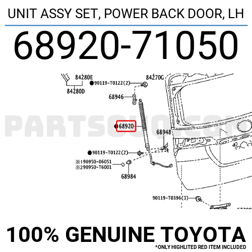 6892071050 Toyota UNIT ASSY SET, POWER BACK DOOR, LH
