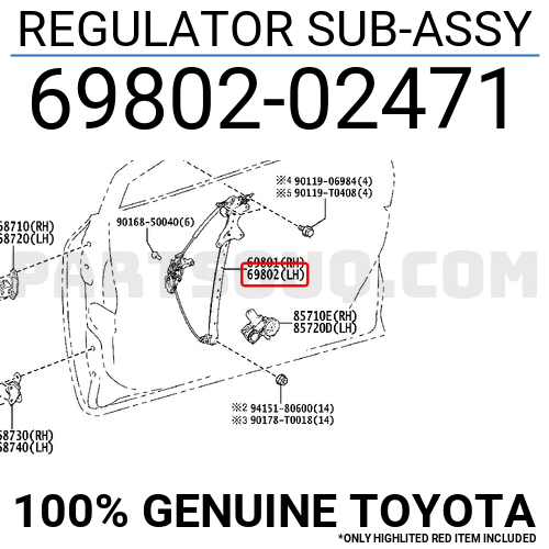 REGULATOR SUB-ASSY 6980202471 | Toyota Parts | PartSouq