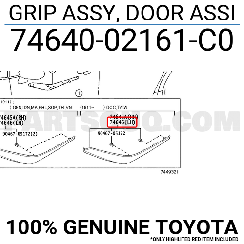 Grip Assy, Door Assi 7464002161c0 