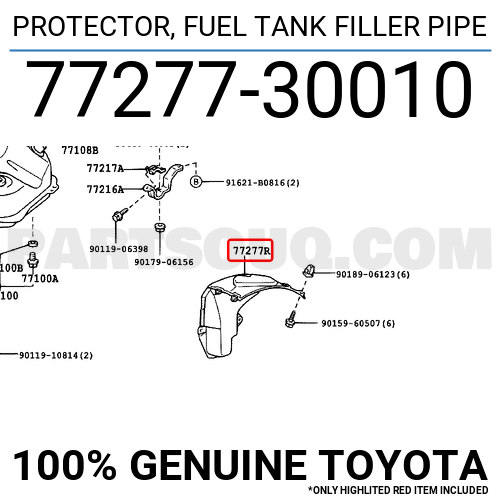 Protector Fuel Tank Filler Pipe Toyota Parts Partsouq