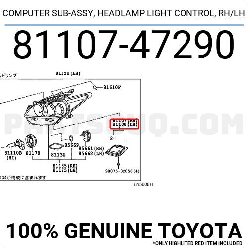 COMPUTER SUB-ASSY, HEADLAMP LIGHT CONTROL, RH/LH 8110747290