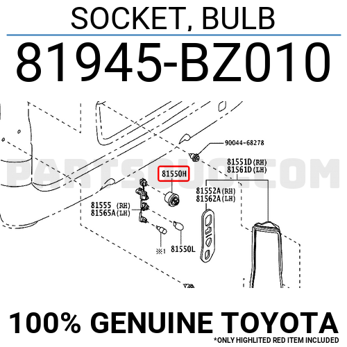 20-60代からのファッション通販  | 81945BZ010 BULB SOCKET, Toyota PartSouq | Parts キッズ・ファミリー
