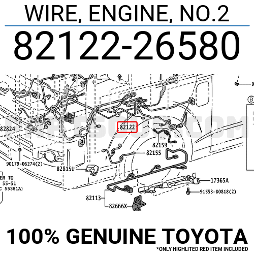 WIRE, ENGINE, NO.2 8212226580 | Toyota Parts | PartSouq