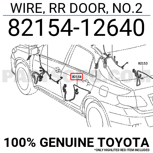 WIRE, RR DOOR, NO.2 8215412640 | Toyota Parts | PartSouq