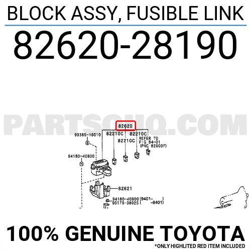 BLOCK ASSY, FUSIBLE LINK 8262028190 | Toyota Parts | PartSouq