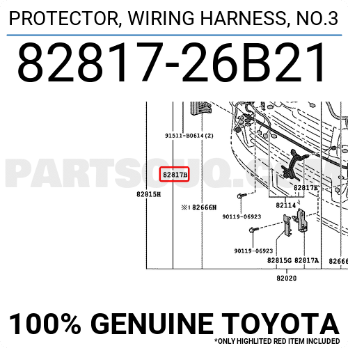 8281726B21 Toyota PROTECTOR, WIRING HARNESS, NO.3