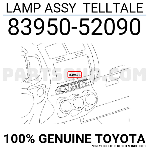 LAMP ASSY TELLTALE 8395052090 | Toyota Parts | PartSouq