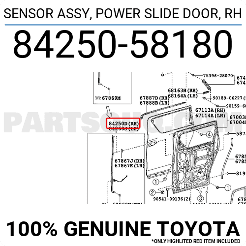 SENSOR ASSY, POWER SLIDE DOOR, RH 8425058180 | Toyota Parts | PartSouq