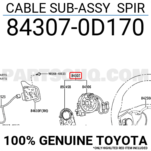 Cable Sub Assy Spir D Toyota Parts Partsouq