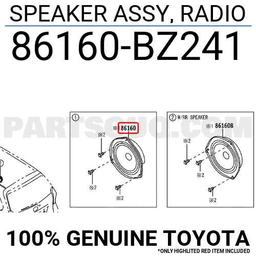 SPEAKER ASSY, RADIO 86160BZ240 | Toyota Parts | PartSouq